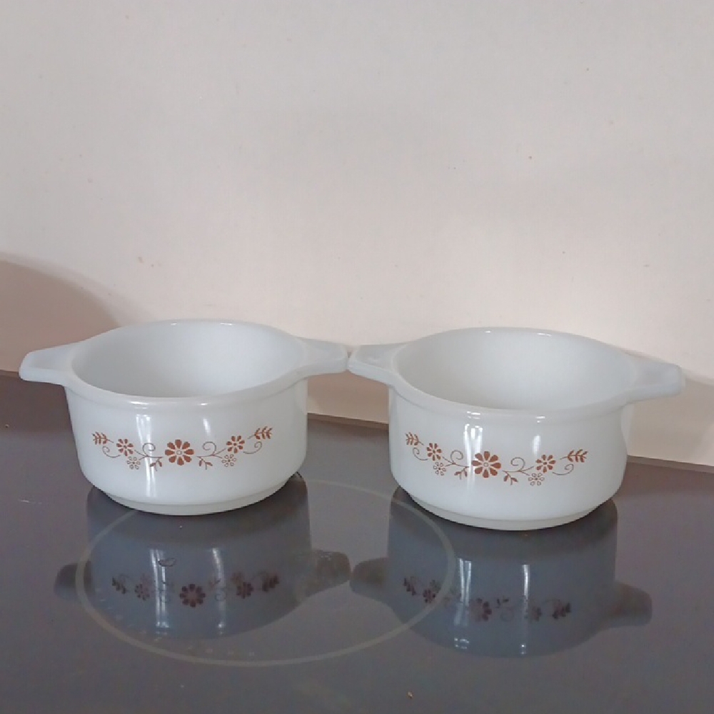 White Floral Patterned Bowls